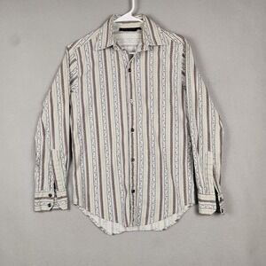 Vintage Positano Shirt Mens Small Stripe Long Sleeve Button Front Made USA‎